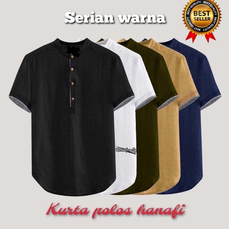 Baju Koko Kurta Hanafi Pria Dewasa Lengan Pendek