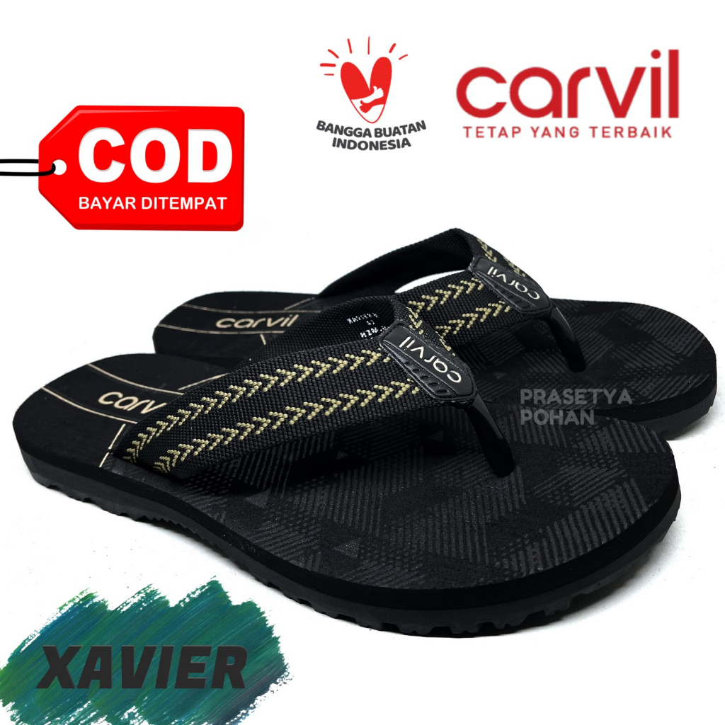 Sandal Pria Carvil Ukuran Besar 44 Original Anti Air - Sendal JUMBO