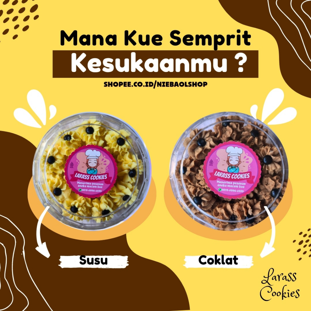 

KUE SEMPRIT COKLAT SUSU LARASS COOKIES LEMBUT LEZAT ENAK HOMEMADE