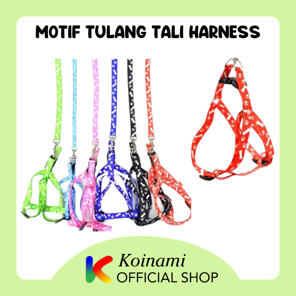 Motif Tulang TALI HARNESS KUCING ANJING / AKSESORIS KUCING / AKSESORIS ANJING / import / KOINAMI