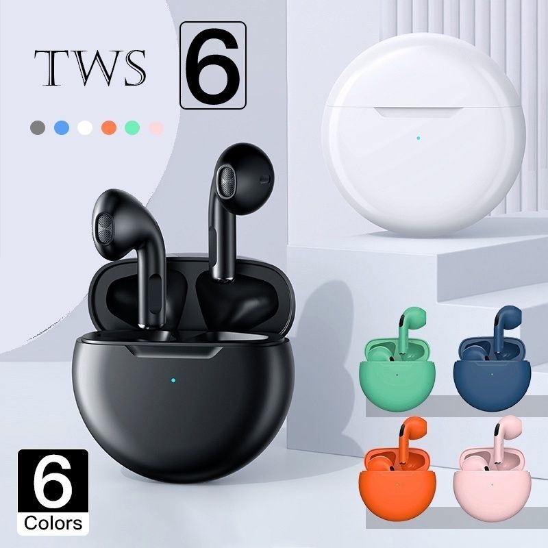 New TWS pro 6 Earphone sport waterproof Headset Bass bluetooth wireless headphone