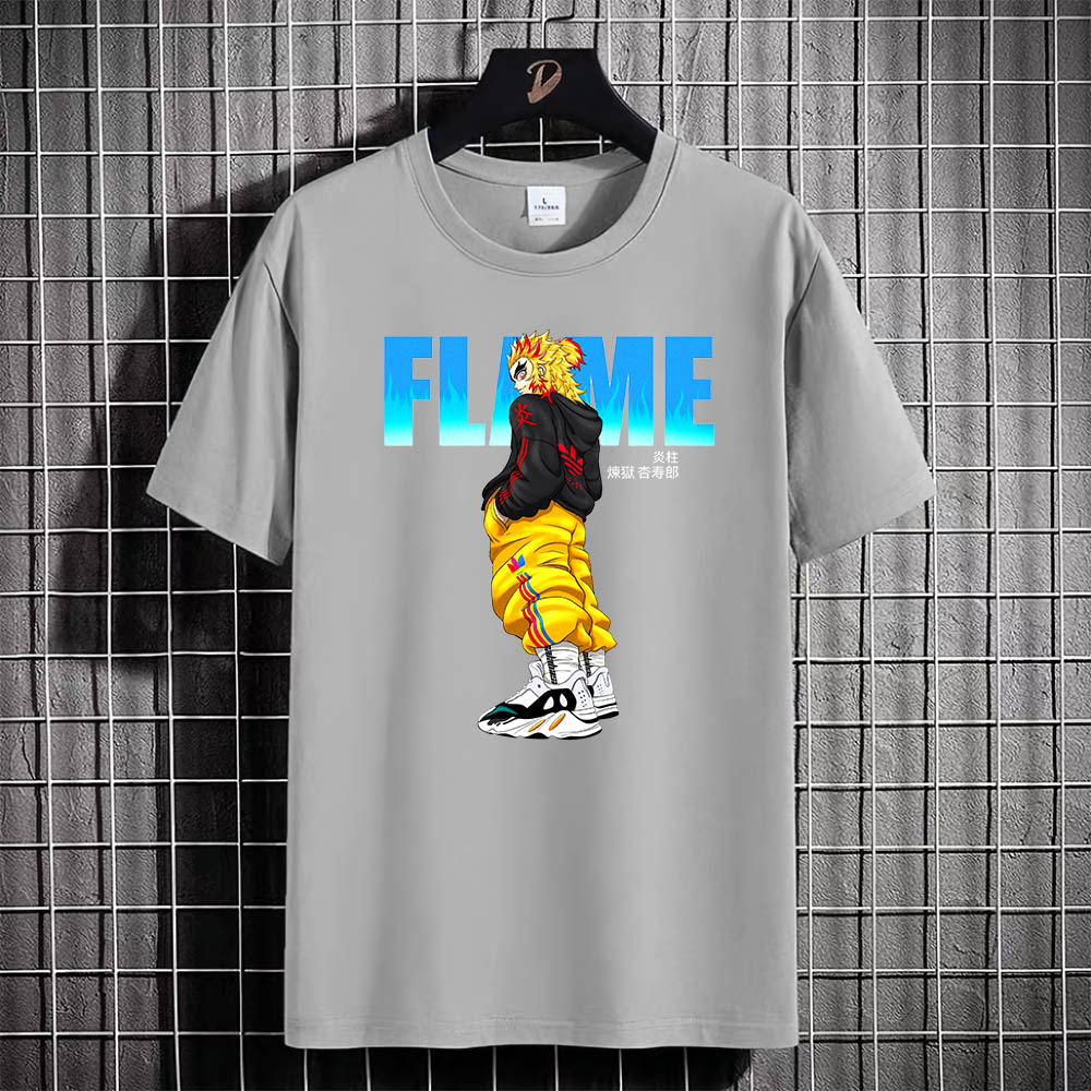 Kaos Tshirt Pria Baju KYOJURO RENGOKU Distro Basic Lengan Pendek Cowok Kasual DTF