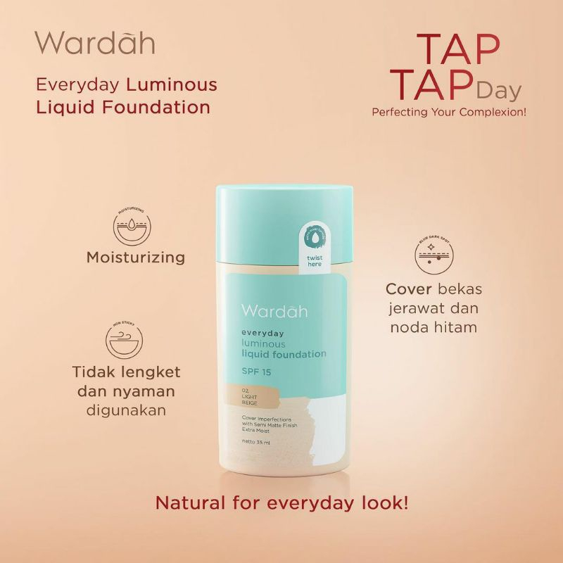 Wardah Everyday Luminous Liquid Foundation | 35ml BPOM