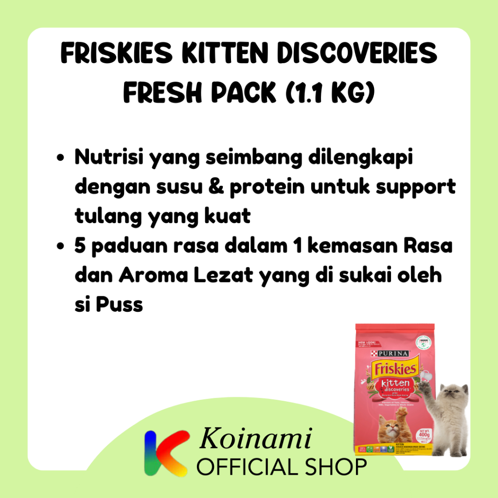 FRISKIES KITTEN 1.1KG DISCOVERIES DRY CAT FOOD / makanan kucing