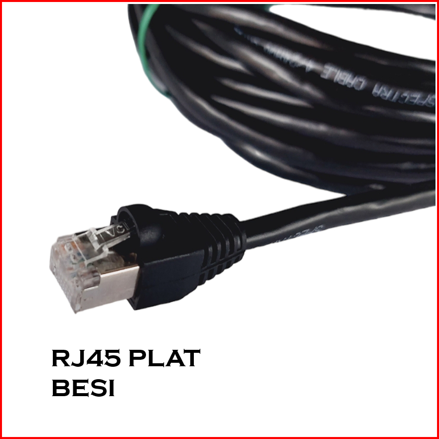Kabel LAN OUTDOOR FTP CAT5e 50Meter Dengan Rj45 Plat Besi FTP 50M Outdoor 50 Meter 10/100/1000mbps Support Poe