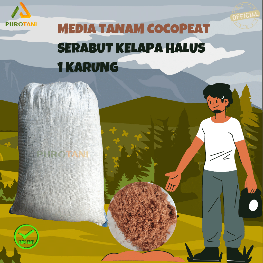 Cocopeat Media Tanam Sabut Kelapa 1 Karung Ukuran 50Kg