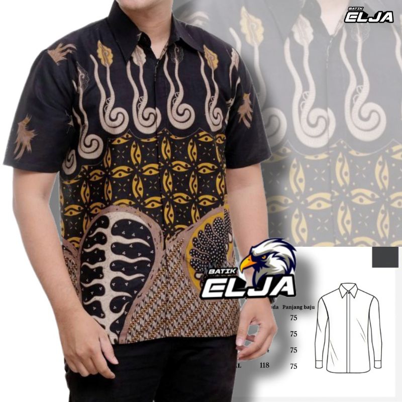 Batik Pria Lengan Pendek Hem Laki laki Modern Bahan Katun Halus Premium