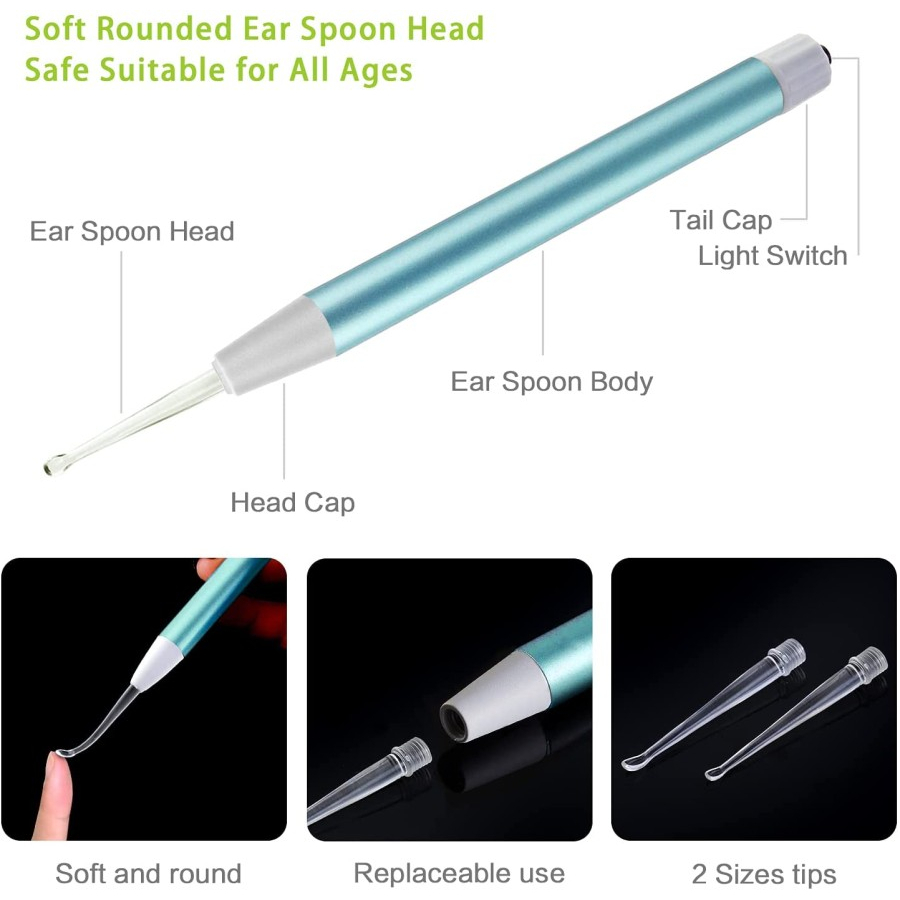 Enssu Earpick Led Kit / pembersih telinga bayi anak Led