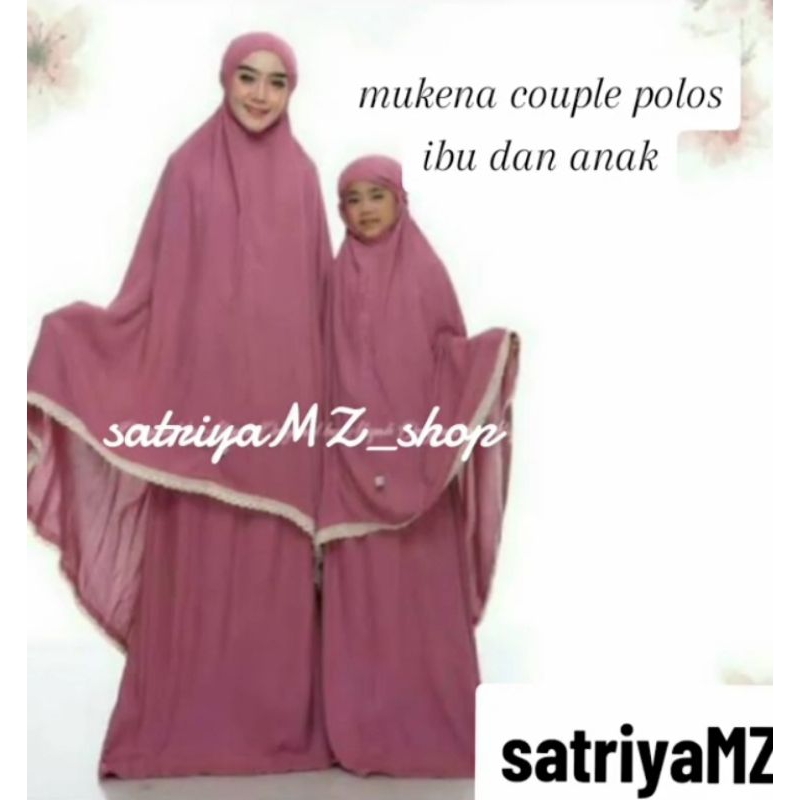 MUKENA COUPLE IBU DAN ANAK//MUKENA POLOS COUPLE IBU DAN ANAK