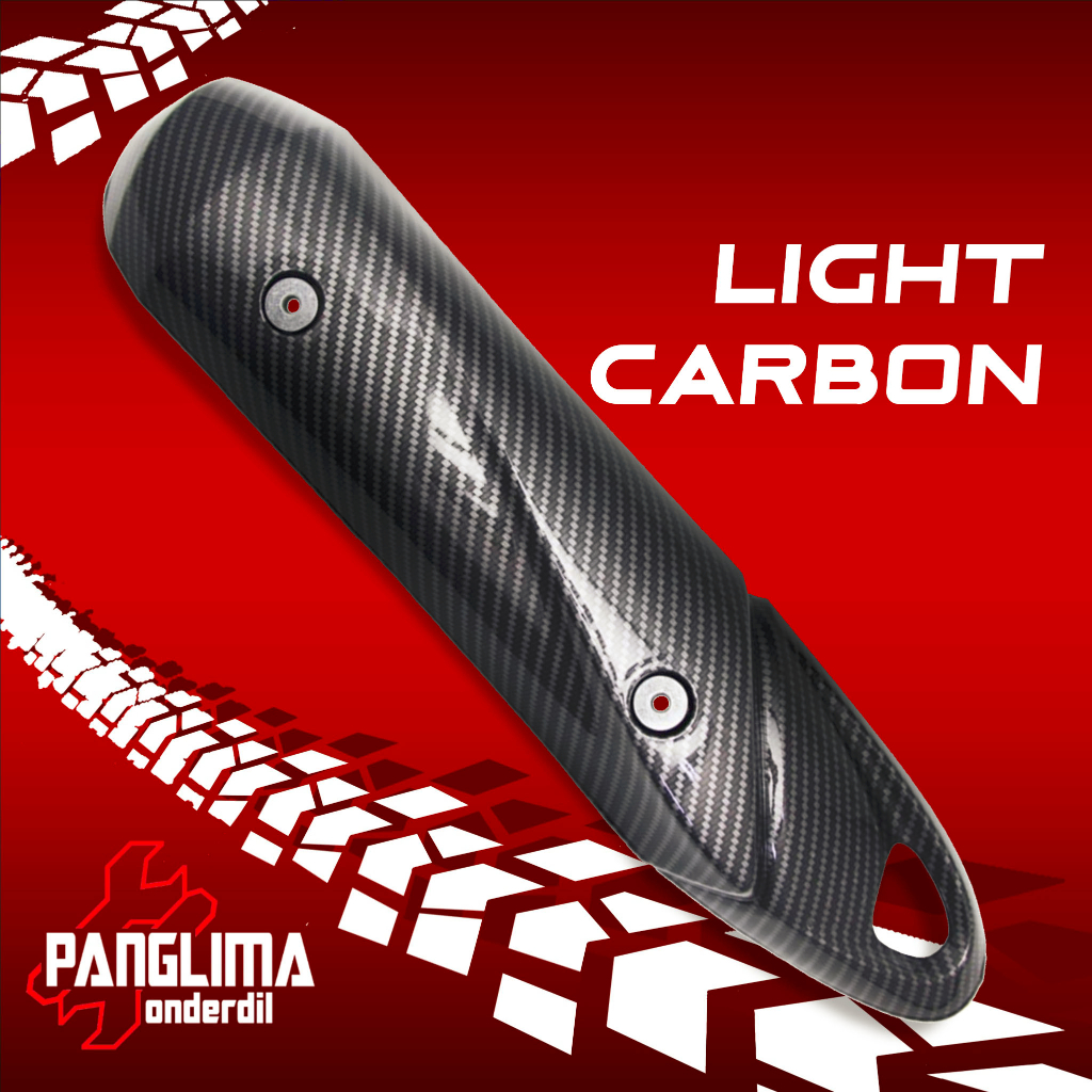 Pelindung Knalpot Hitam-Karbon-Carbon Honda Spacy Karbu-Karburator-FI-F1 Cover Tutup-Penutup-Tameng Kenalpot-Muffler-Exhaust
