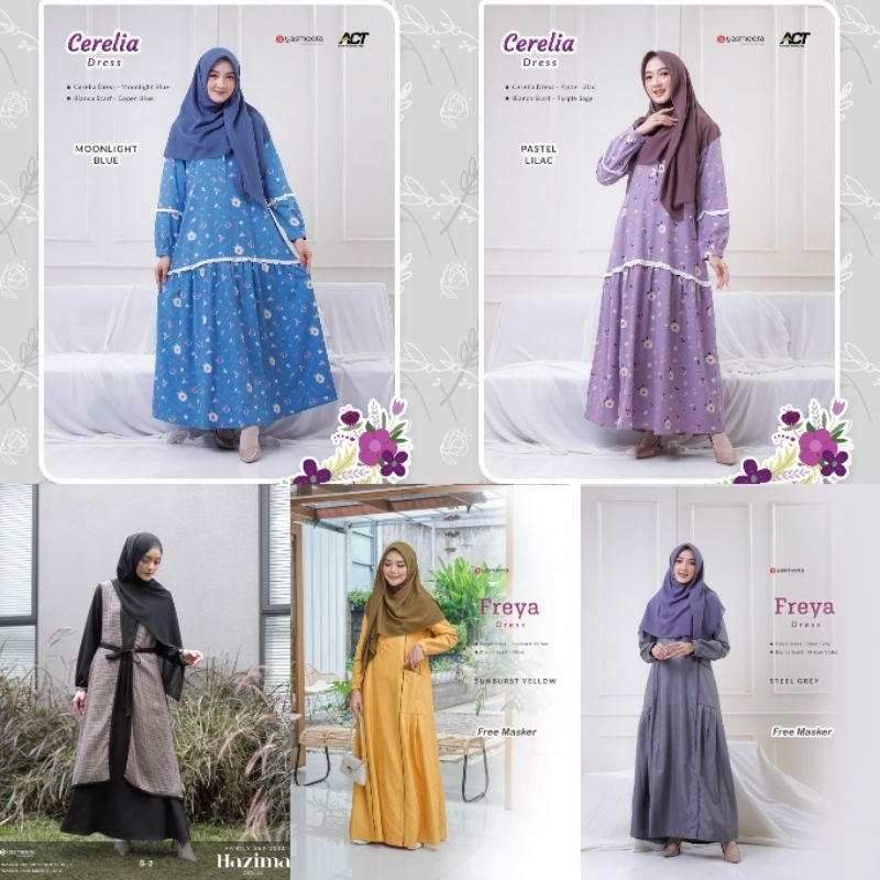 [Bisa COD] Dress / Gamis Remaja / Gamis Dewasa / Gamis Lebaran Yasmeera Cerelia Freya Hazima