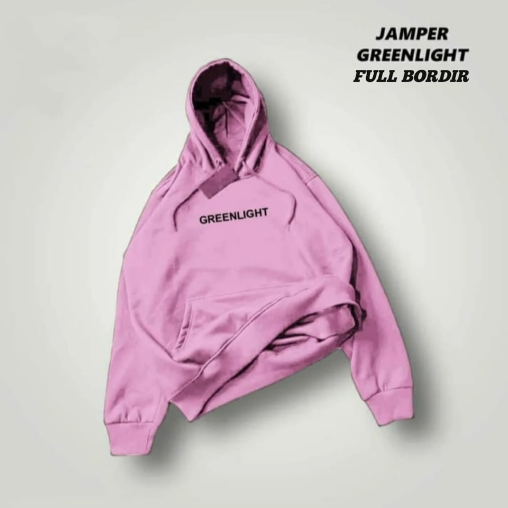 JAKET HOODIE GREENLIGHT PINK BABY LOGO PULL BORDIR PREMIUM DISTRO - SWEATER HOODIE JUMPER PRIA - WANITA MOTIP SIMPLE BAHAN TEBAL GRAMASI 280