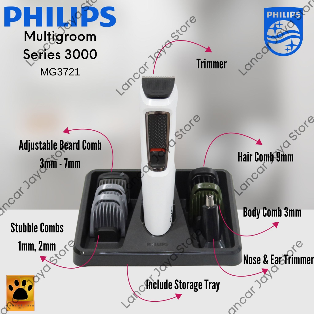 Philips Multigroom Series 3000 MG3721 Alat Cukur Philips MG3721 Shaver