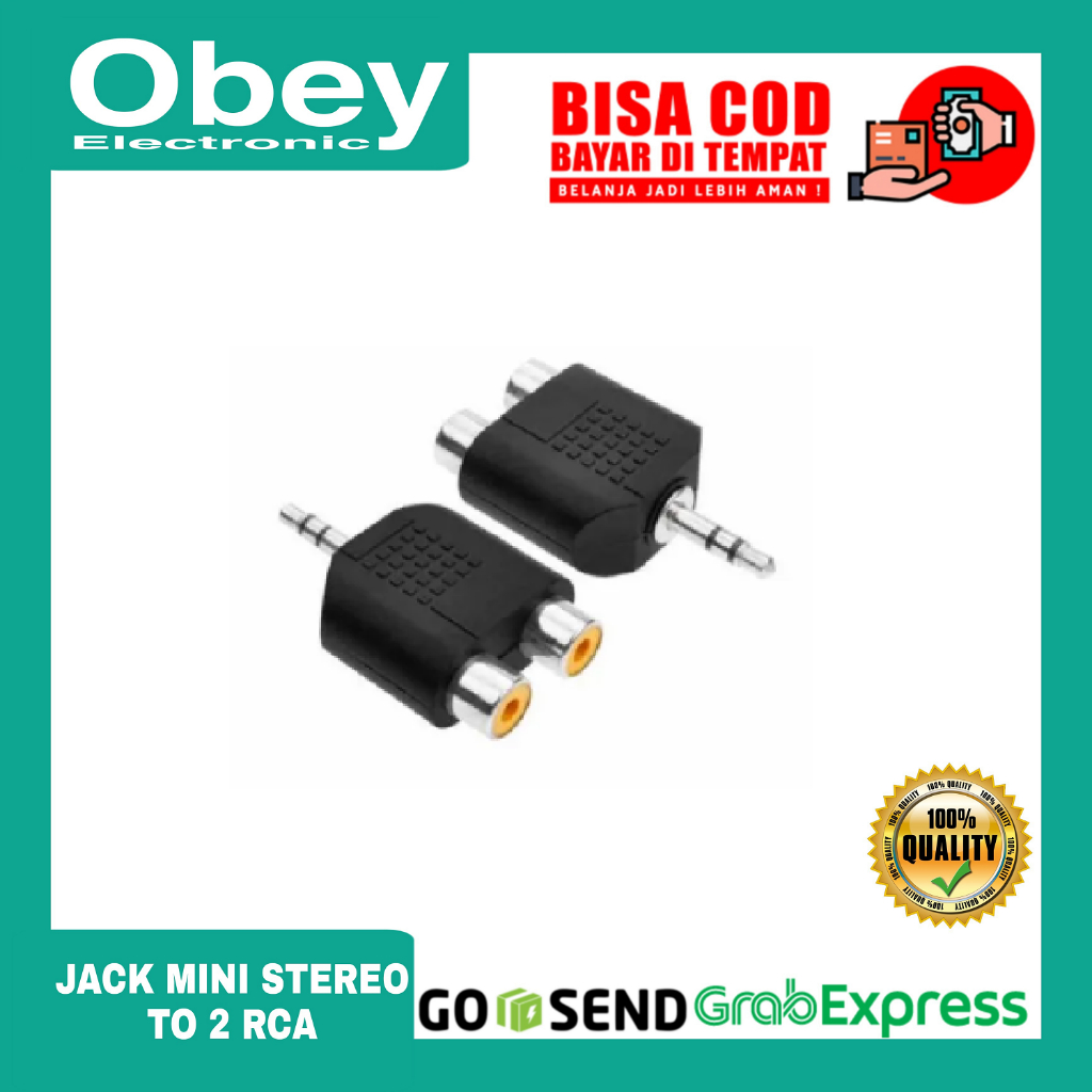 Jack mini Stereo 3.5mm to 2 socket rca