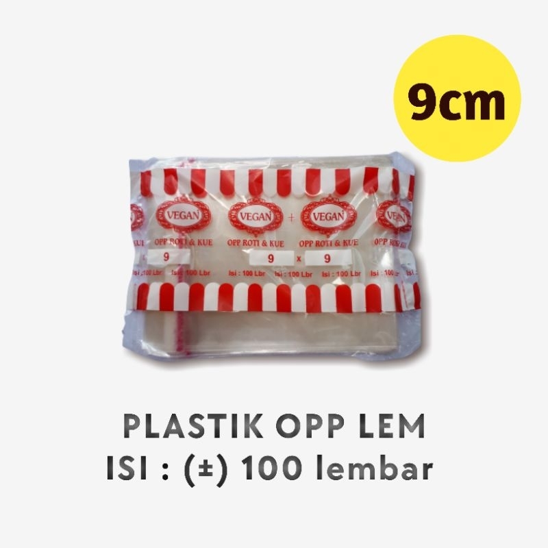 

PLASTIK OPP LEM ukuran 9×9