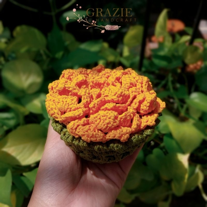 Sun Flower Crochet Coaster / Alas Gelas Rajut