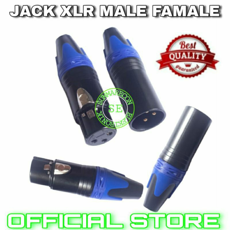 jack xlr male female jack konektor audio mixer speaker mic sepasang