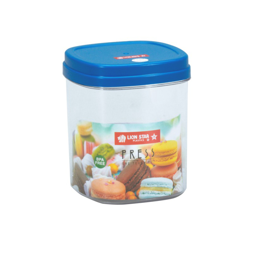 ( BISA COD ) PROMO Lion Star Toples Press One Touch Pot / Toples Plastik Polos / Tempat Cemilan / Food Storage / Wadah Makanan / Toples Lebaran / Toples Snack Tekan / Toples BPA FREE / Toples Lion Star PT-40/42/45