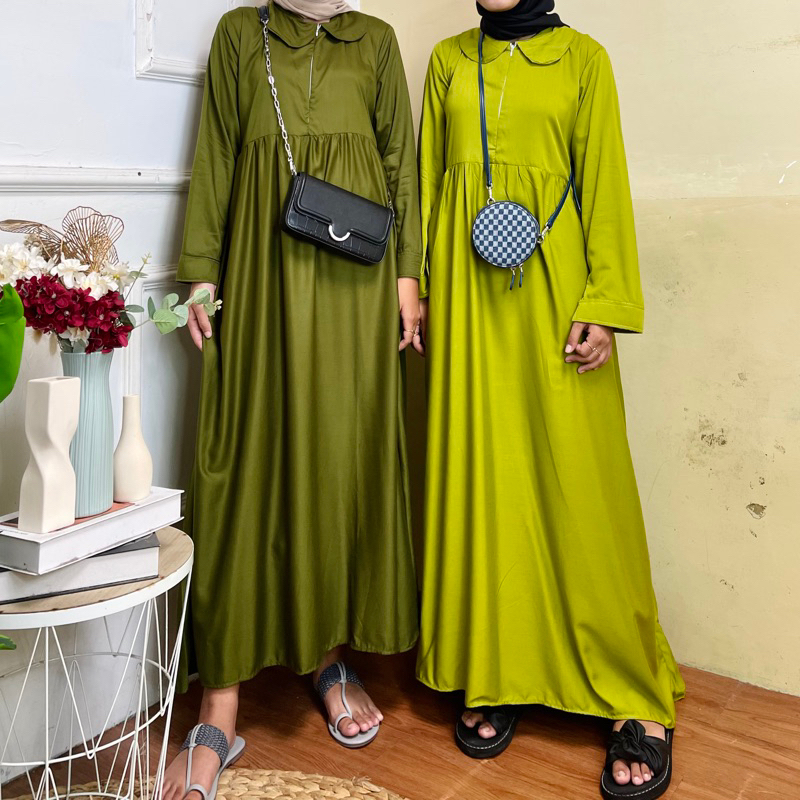 Gamis Polos Rayon Twill / Gamis Syari / Gamis Busui Friendly / Simar Dress