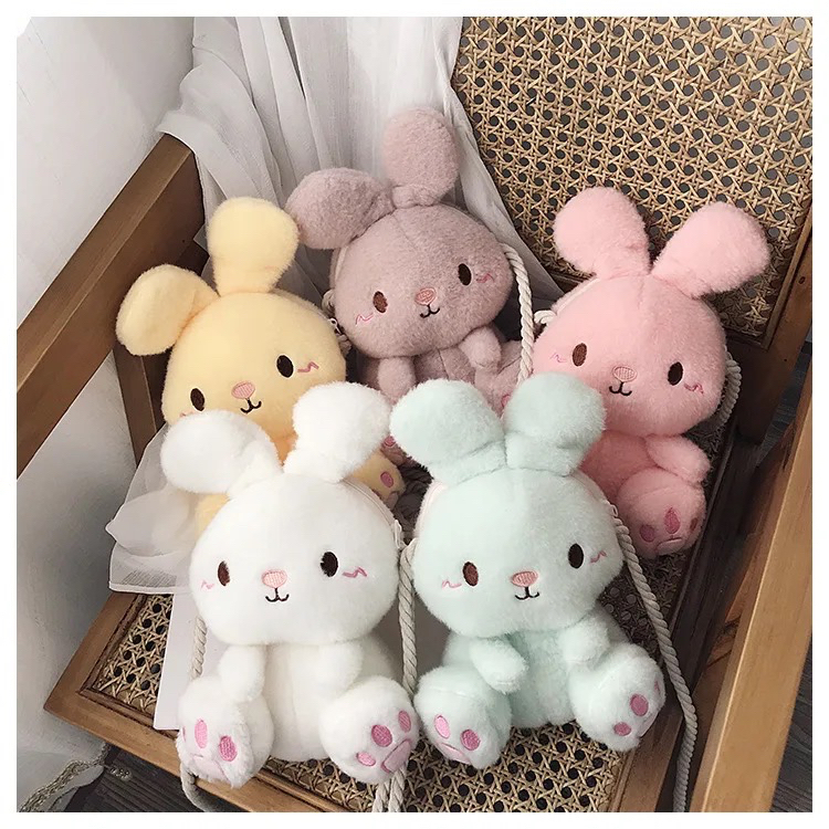 PROMO SALE 7.7 - TAS SELEMPANG BAHU MODEL BONEKA BABY BUNNY BERUANG BULU GEMOY PELUK MERANGKUL ARISTA KEKINIAN