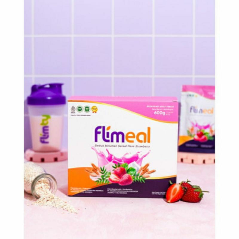 

NEW Flimeal Meal Replacement rasa Strawberry by Flimty - 1 Sach