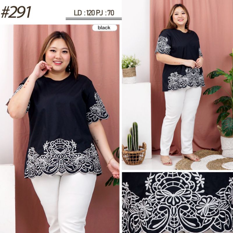 Atasan katun Bangkok bordir