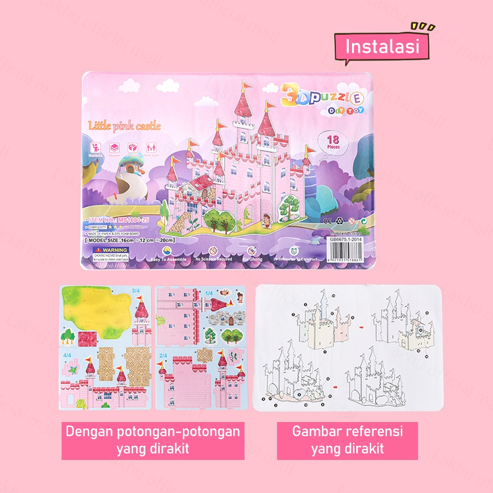 Puzzle 3D DIY Foam 666 mainan edukasi anak / 3D edukasi puzzle anak / Paper Foam