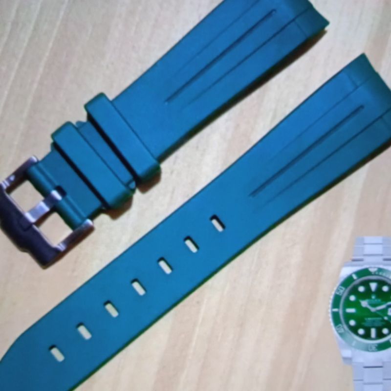tali jam tangan 21mm replacement strap Rubber B submarine hijau