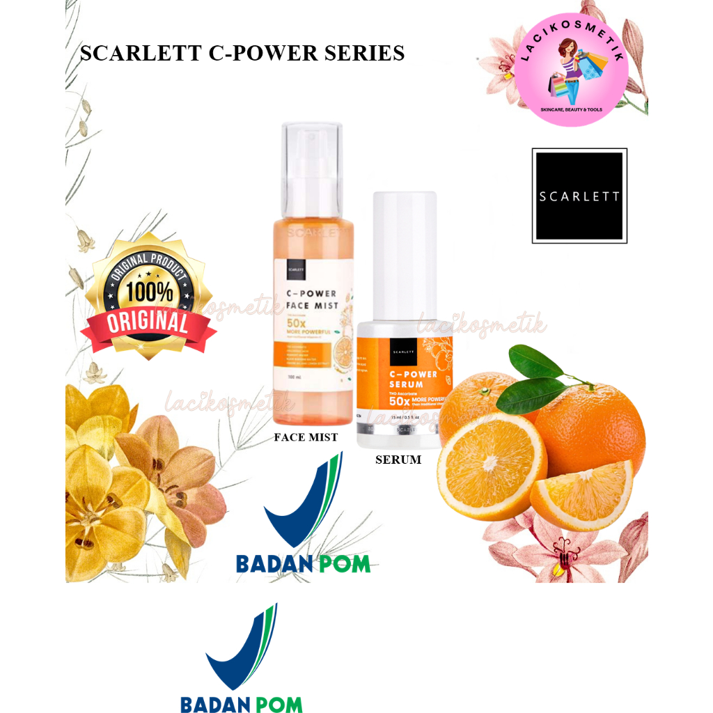 ✨LACIKOSME✨SCARLETT C-POWER SERIES -  FACEMIST SERUM 50X MORE POWERFULL ORIGINAL