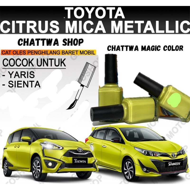CAT OLES TOYOTA CITRUS MICA METALLIC PENGHILANG BARET MOBIL LECET GORES CAT YARIS KUNING METALIK