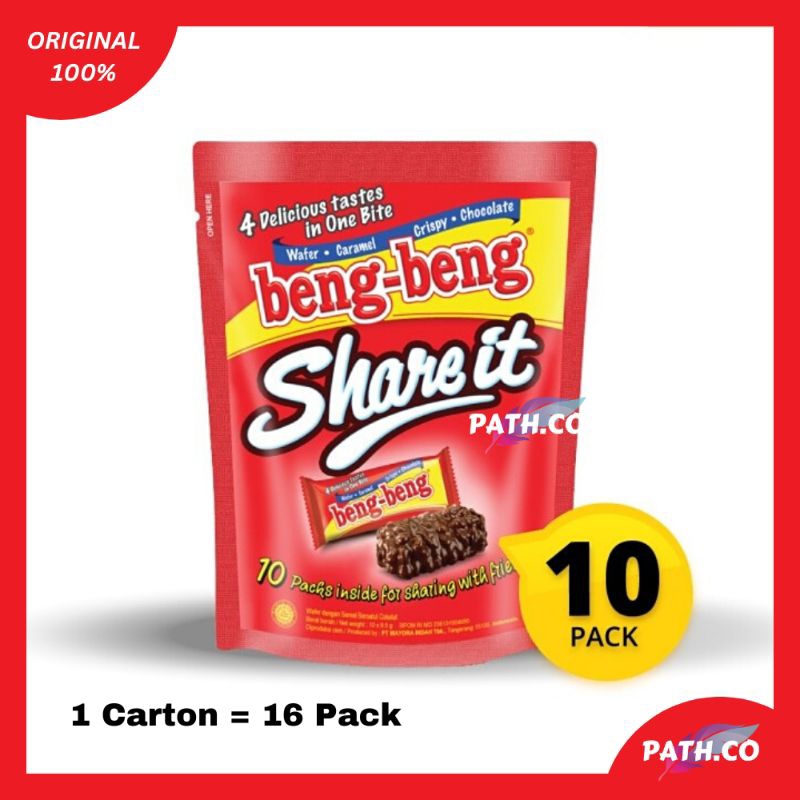 

Beng Beng Share It Pouch 9.5gr x 10pcs | Wafer + Caramel Crispy + Chocolate | Wafer Cokelat Beng-Beng