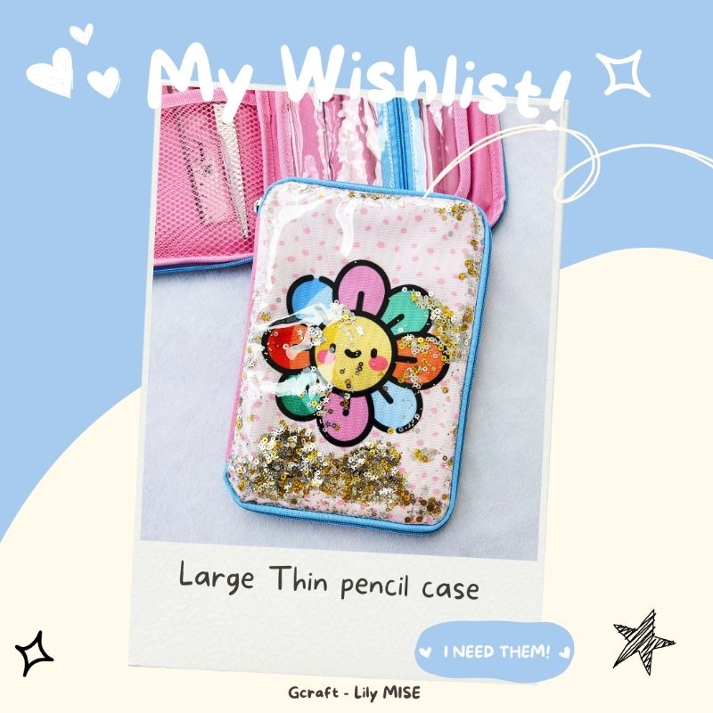 

large thin pencil case - tempat pensil - tempat pensil gepeng - art case - kotak pensil