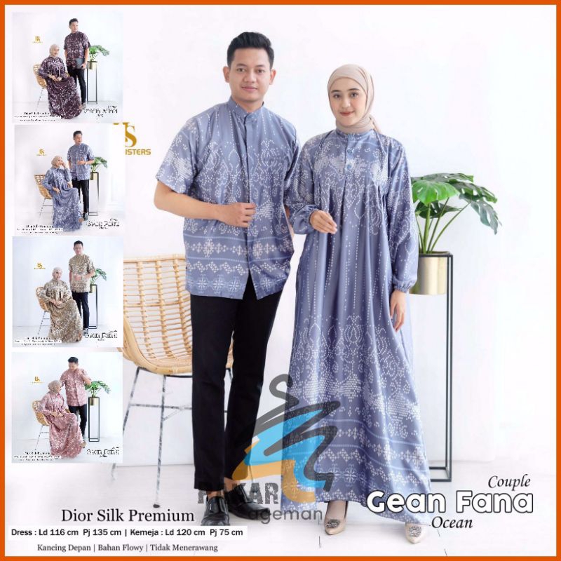 HIJAB SISTER GEAN FANA COUPLE Gamis Kurta Sarimbit Muslim LD 120