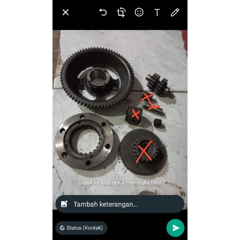 One Way strarter dan gigi besar set gigi tranmsi kecil SCORPIO Z 225CC