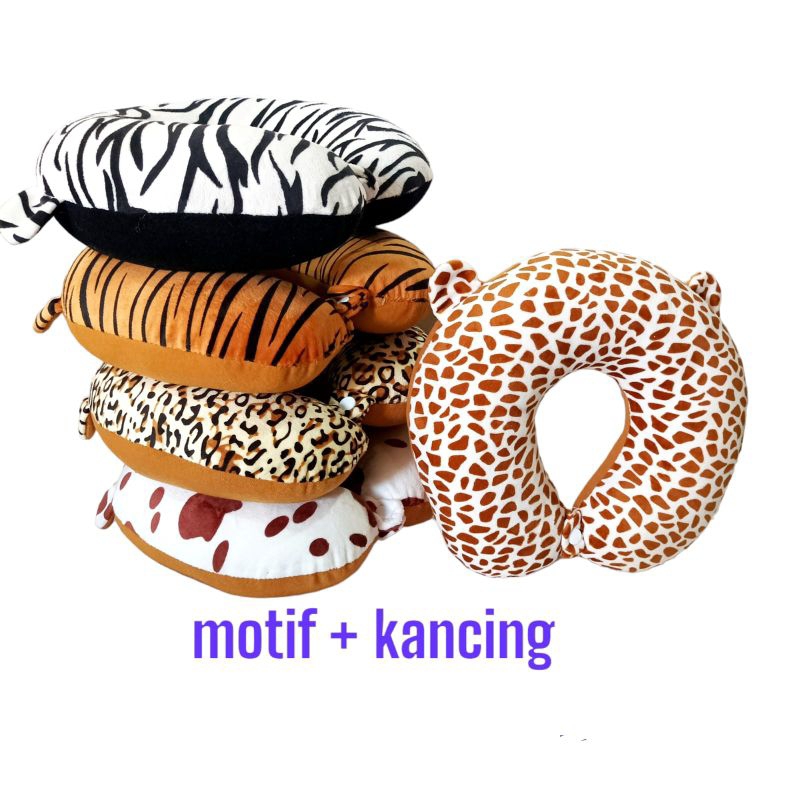 Bantal leher karakter motif bantal leher travel bahan yelpo lembut