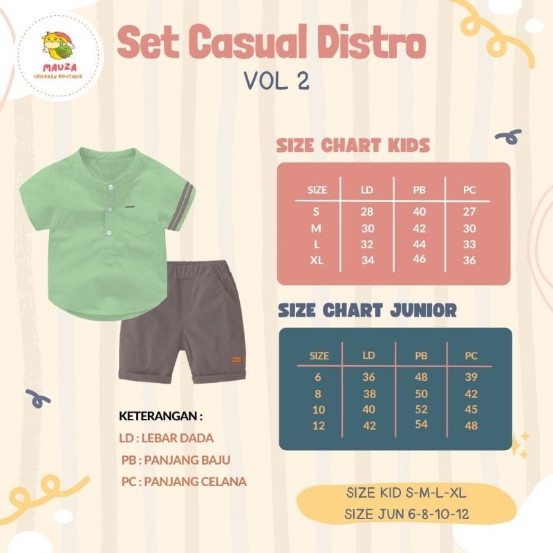 Ready ‼️ Set Anak Lucu Alicia &amp; Casual Distro by Mauza Kids Bisa COD setelan Anak Premium