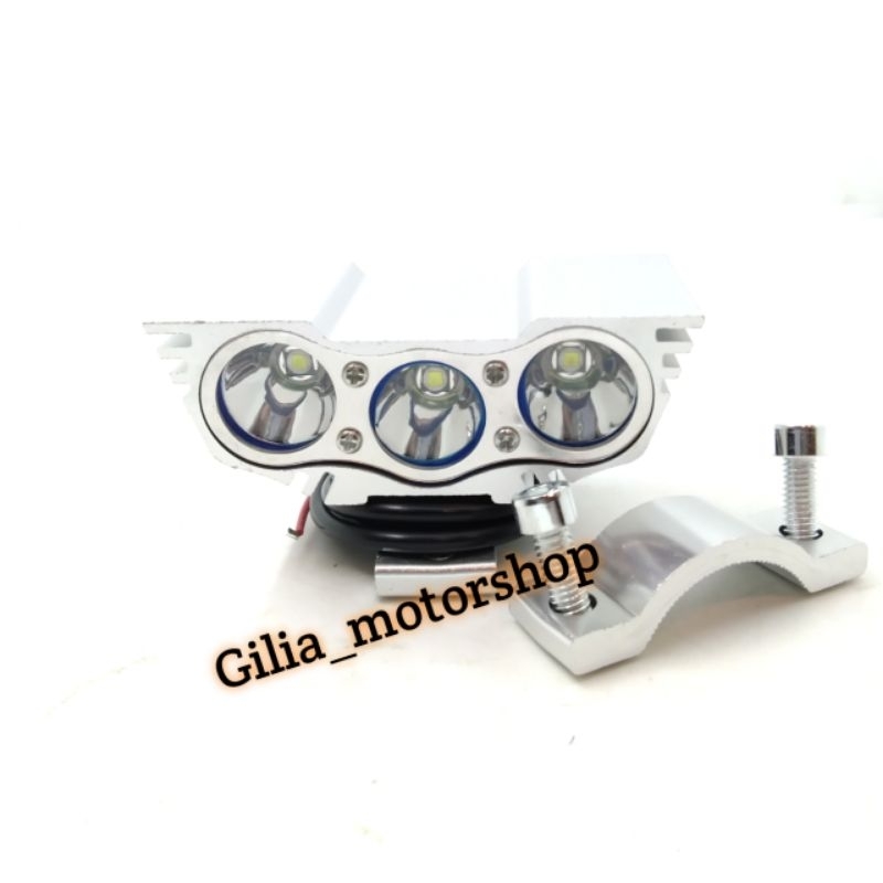 Lampu tembak OWL mata elang 3 mata 30 watt Led White &amp; Yellow Universal Lampu Motor Sorot OWL  Cree 3mata ultrafire