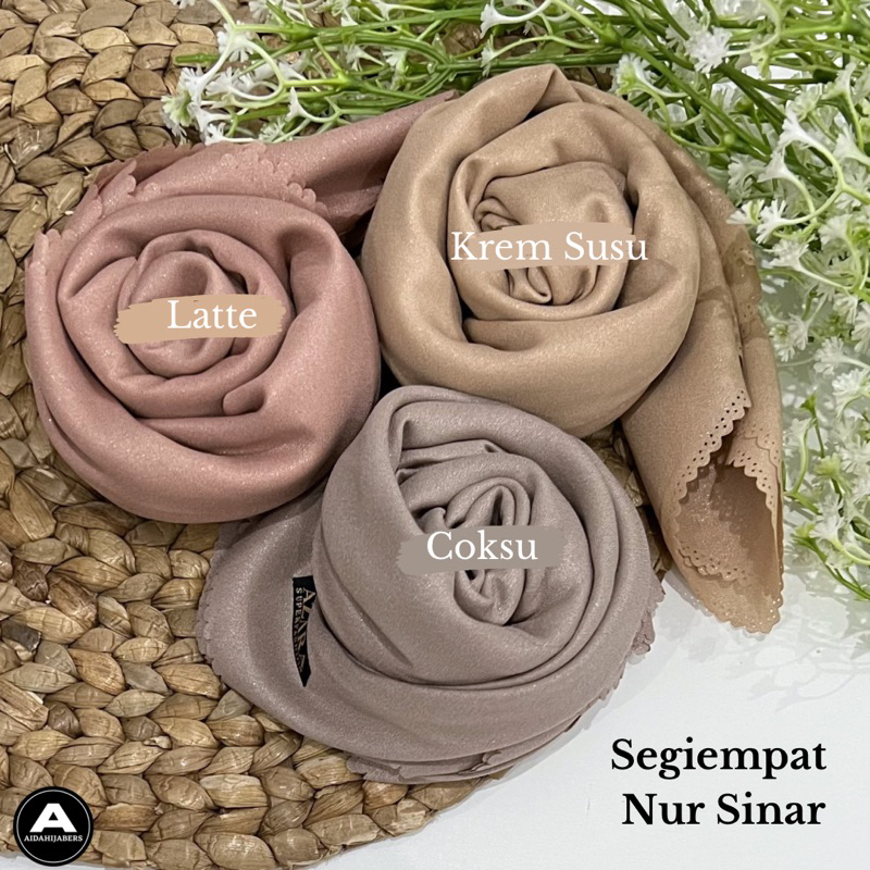 Hijab Segiempat Nur Sinar Geliter Laser Cut By Azara