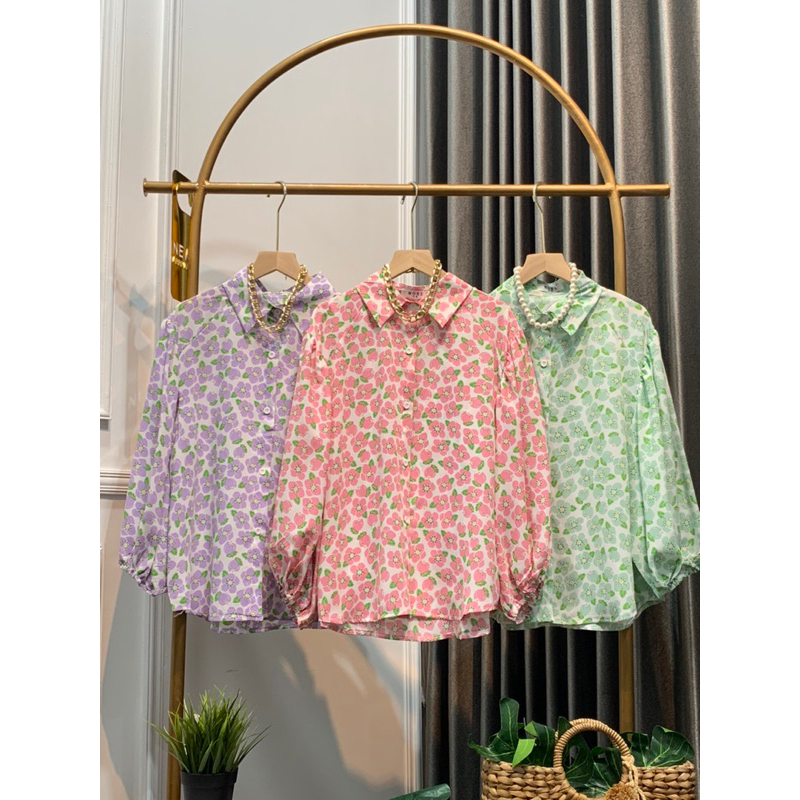 FW B1516 Kemeja Flower Import