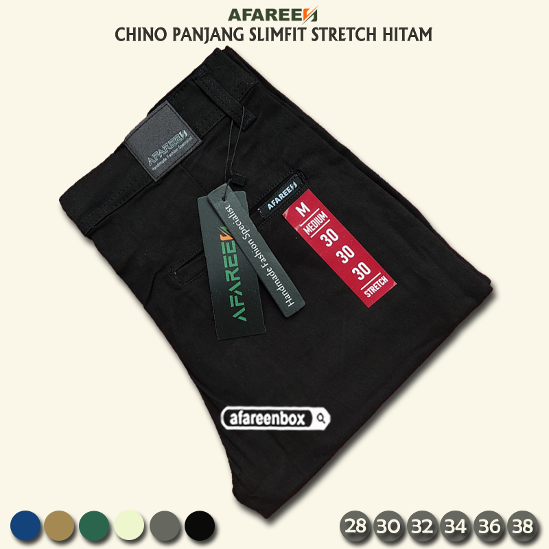 AFAREEN - Celana Chino Panjang Pria Chinos Panjang Slimfit Formal Kantor Melar