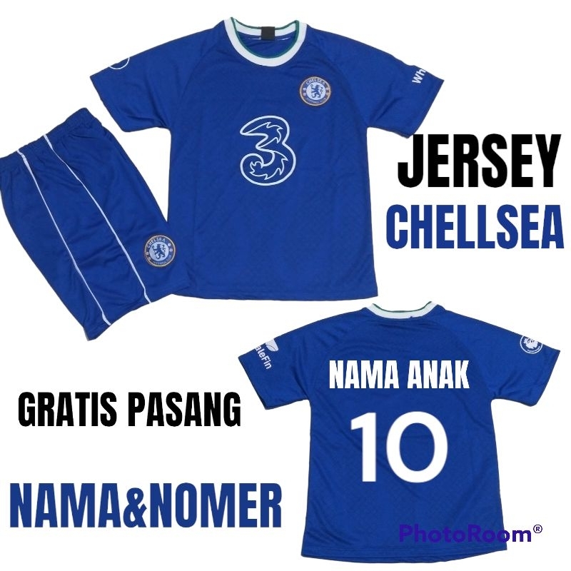SETELAN JERSEY CHELSEA UNTUK ANAK UMUR 1-12 THN BAHAN DRYFIT