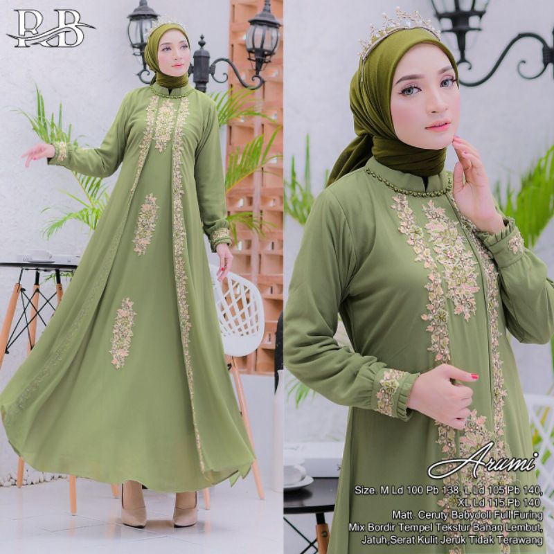 FASHION MUSLIM//ARUMI DRESS//SERAGAMAN KELUARAGA//BAJU PESTA LAMARAN//BAJU WISUDA//BAJU LEBARAN//Kode RR