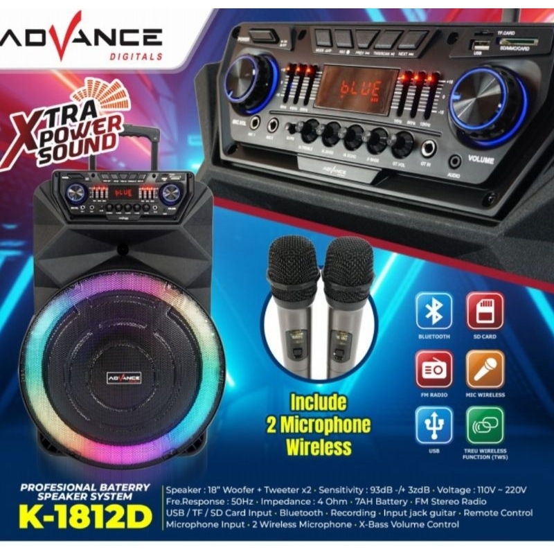 ADVANCE PORTABLE SPEAKER TROLEY 18INCH K-1812 D