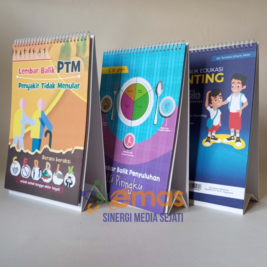 Paket Hemat Bundling - Lembar Balik Stunting |Isi Piringku | PTM | Lembar Balik Edukasi Kesehatan