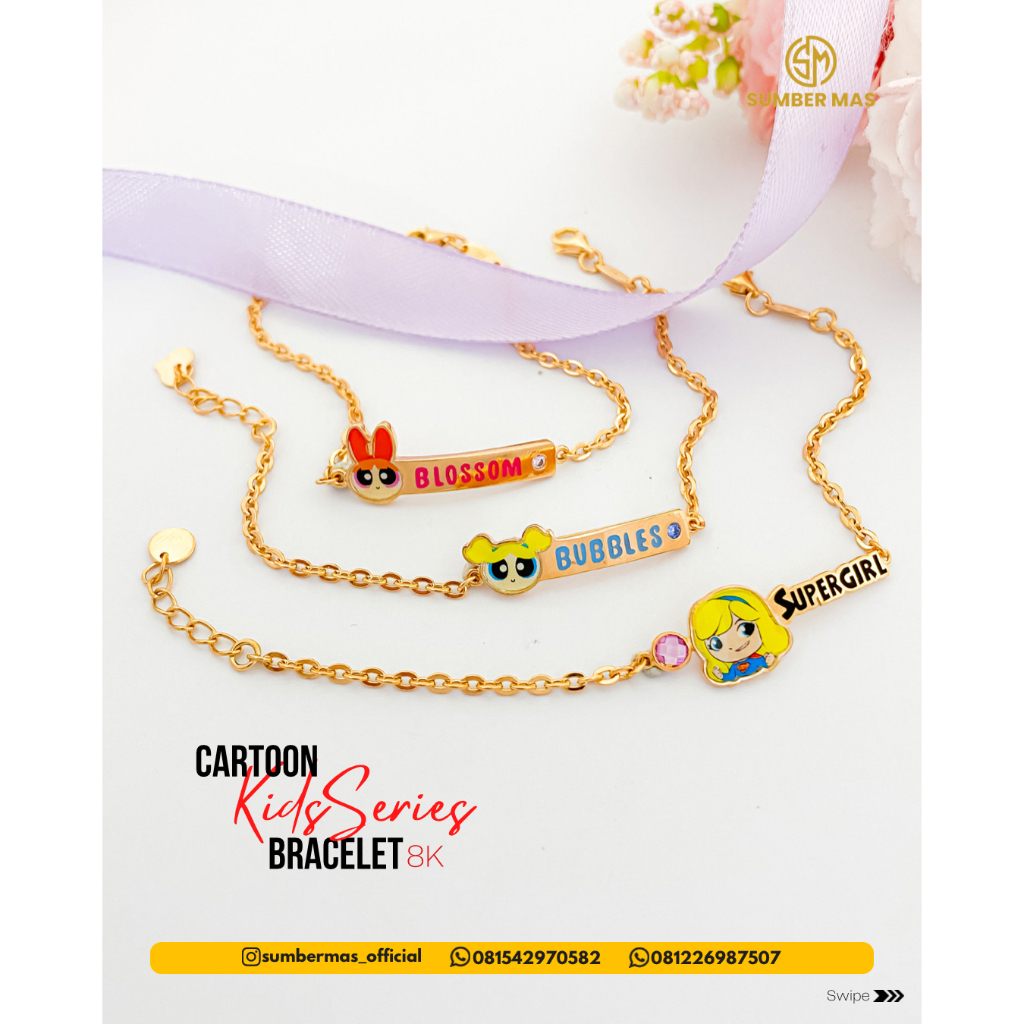 CARTOON KIDS SERIES BRACELET 8K - SUMBER MAS