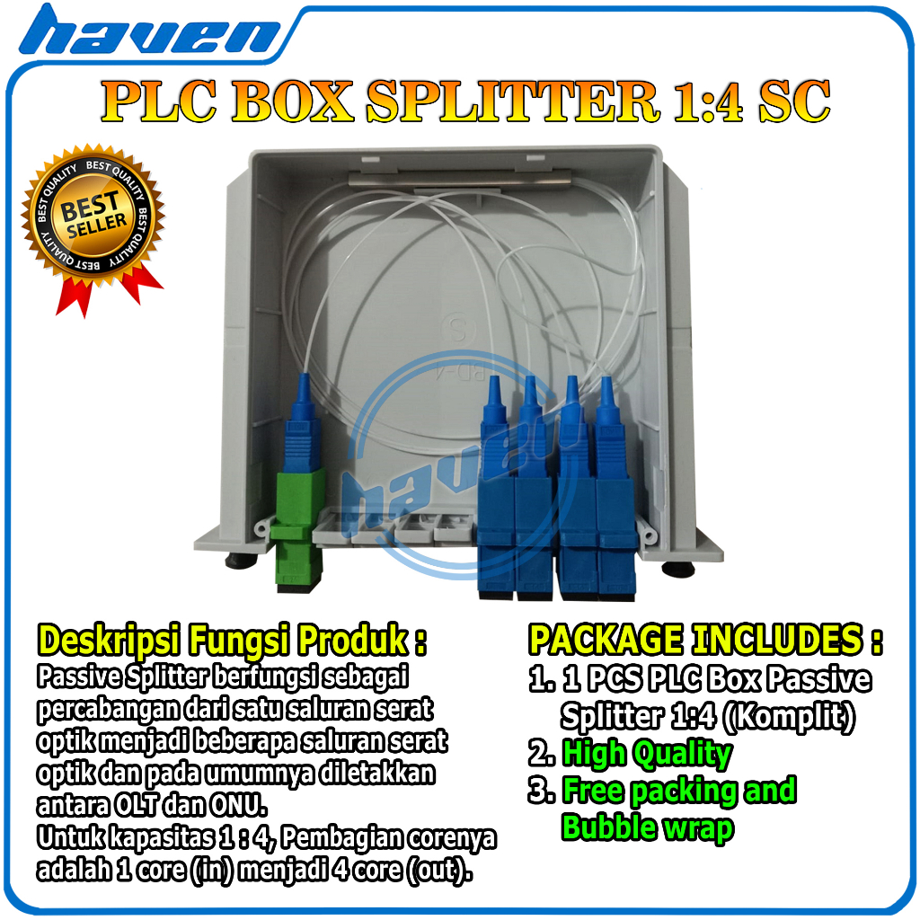 Passive Splitter PLC BOX FO 1 4 Fiber Optik FTTH SC UPC