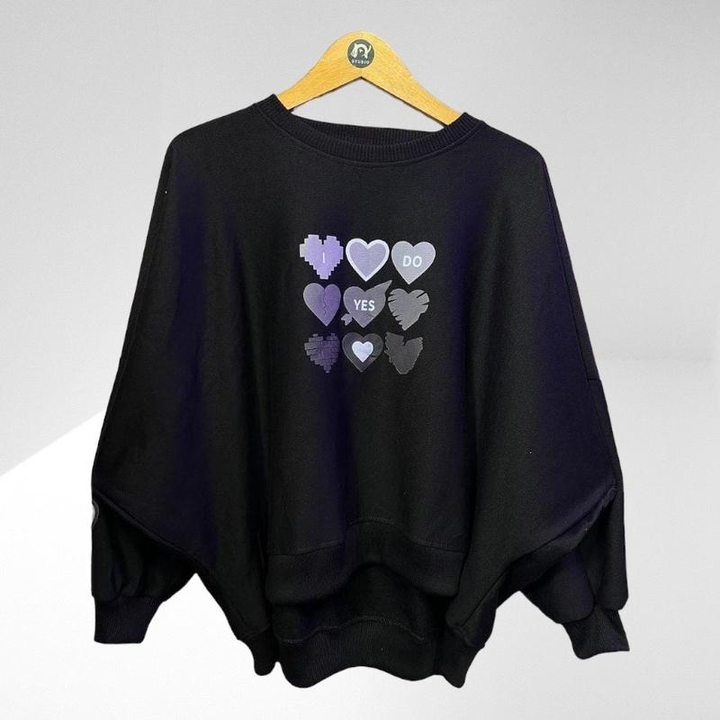 SWEATER JUMBO YES I DO - KOREAN STYLE - NINE LOVE ICON BATWING XXXL BELAH PINGGIR OVERSIZE JUMBO WANITA TERBARU NTR