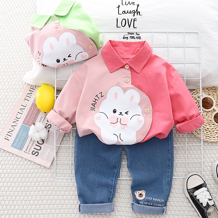 Setelan Kemeja Anak Perempuan Baju Anak Cewek Import Set RABB1T