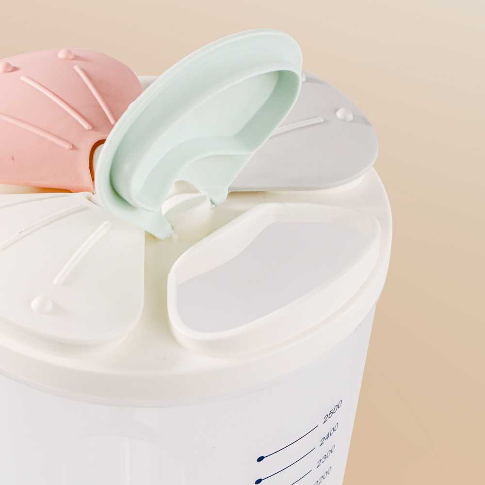 Toples Plastik Penyimpanan Makanan Dapur 4 Slot Skat Kedap Udara Anti Mlempem 3000ML