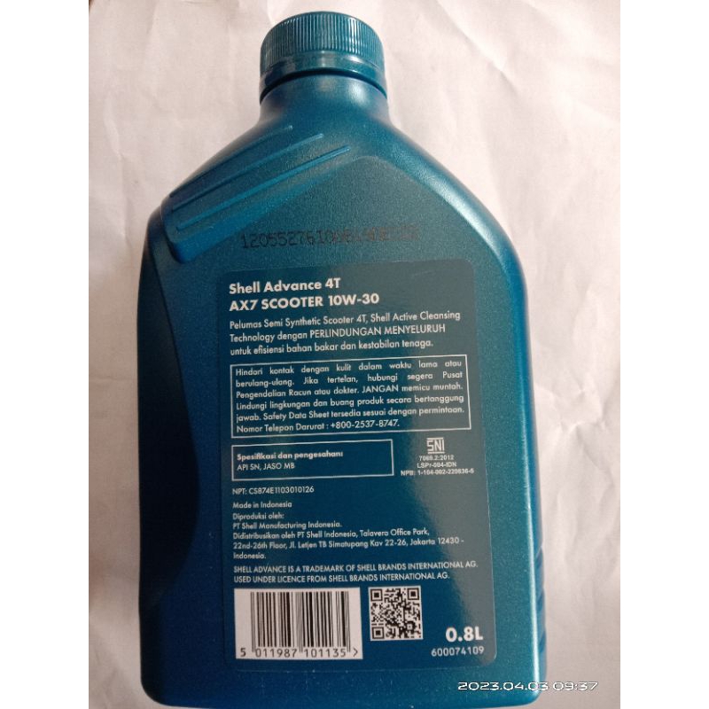 oli shell ax7 matic 800ml